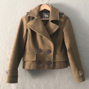 Cropped Wool Pea Coat